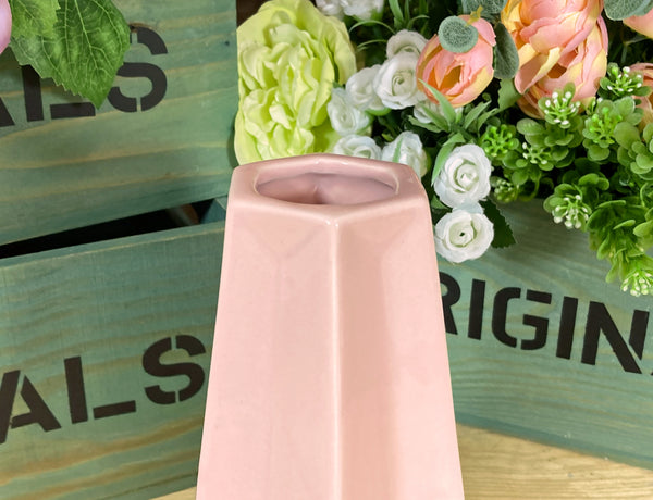 Angular Cylinder Decorative Vase - Pink