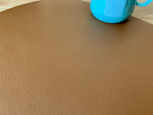 8pcs PVC Tan Leather Placemats Kitchen Placemat Dining Table Linen Washable Mats