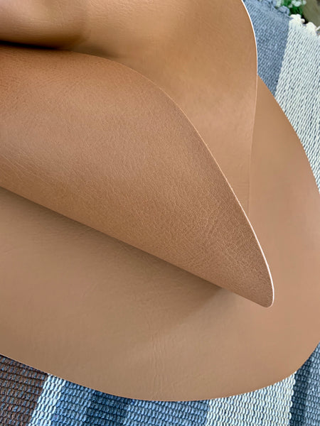 8pcs PVC Tan Leather Placemats Kitchen Placemat Dining Table Linen Washable Mats