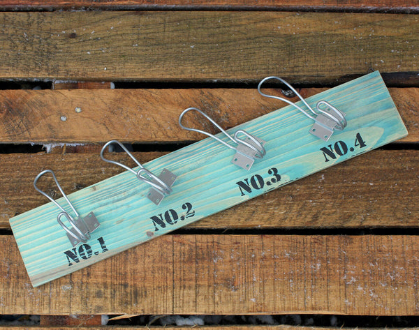 Rustic Wood Coat Hook Wall Mount 4 Hooks Storage