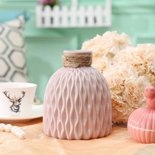 Bottle Shaped Ceramic Vase - Dusky Pink