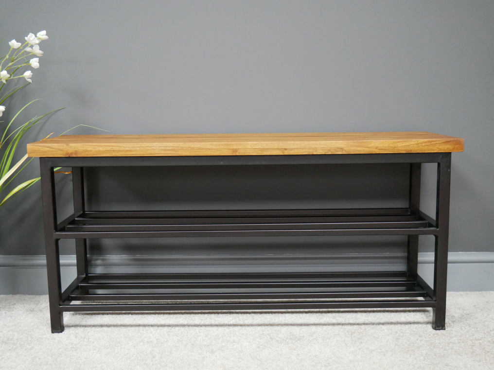 Shoe rack online metal and wood