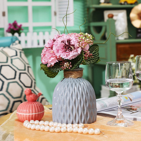 Bottle Shaped Ceramic Vase - Blue