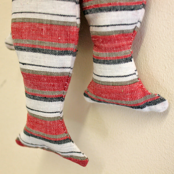 9pcs Stripe Fabric Hanging Fish Ornament - Red