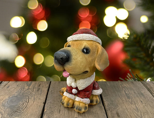 Golden Retriever in Santa Suit Costume