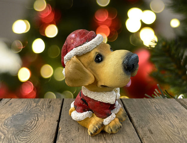 Golden Retriever in Santa Suit Costume