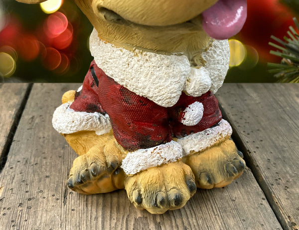 Golden Retriever in Santa Suit Costume