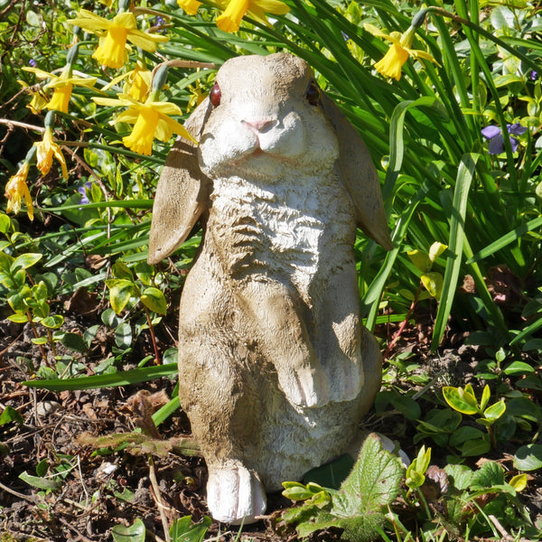 Lop Eared Rabbit Garden Sculpture - Grey