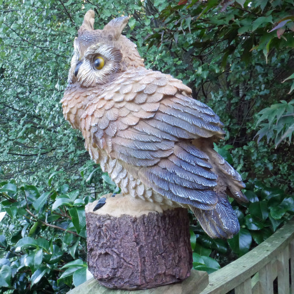 Long Eared Owl Sculptures Brown Wild Bird Lawn Ornaments Resin Home Decor Animal