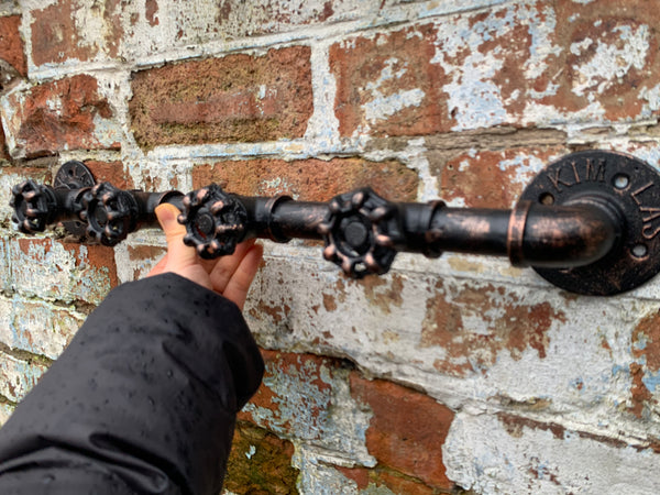 Industrial Pipe Valve Tap Metal Wall Shelving Hook Clothes Coat Rack