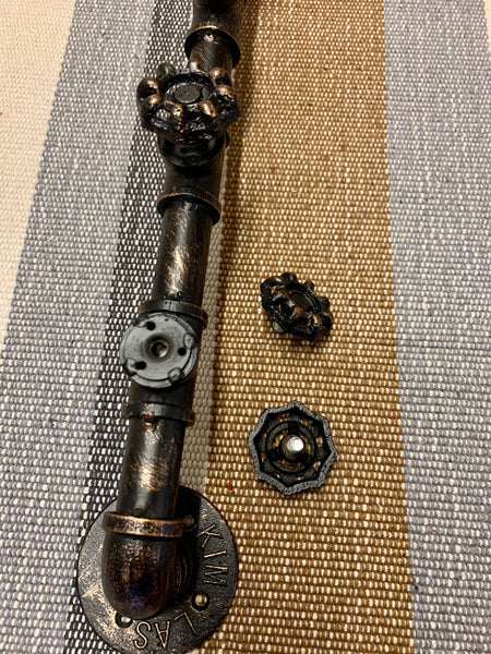 Industrial Pipe Valve Tap Metal Wall Shelving Hook Clothes Coat Rack