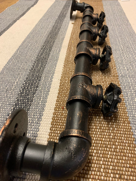 Industrial Pipe Valve Tap Metal Wall Shelving Hook Clothes Coat Rack