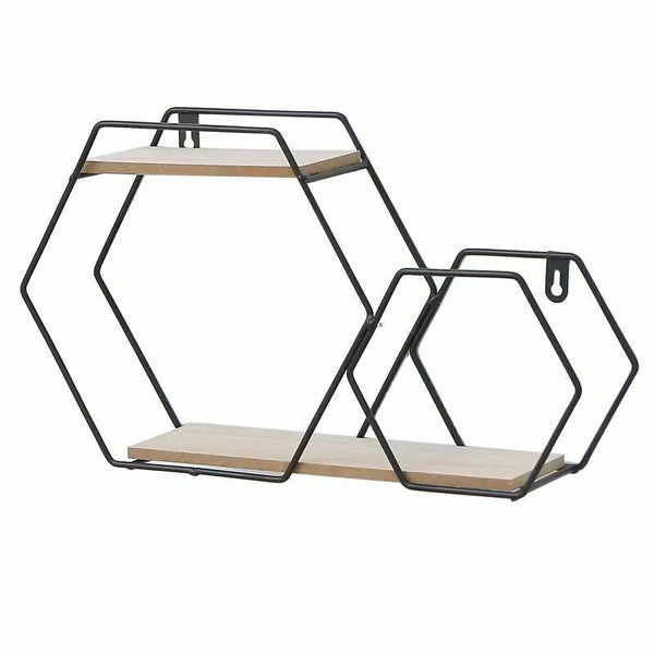 Hexagon Cube Wall Shelf Storage Display Shelving Metal Rack bookcases Black