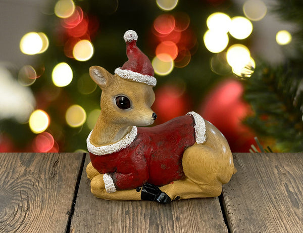 Fallow Deer in Santa Suit Costume