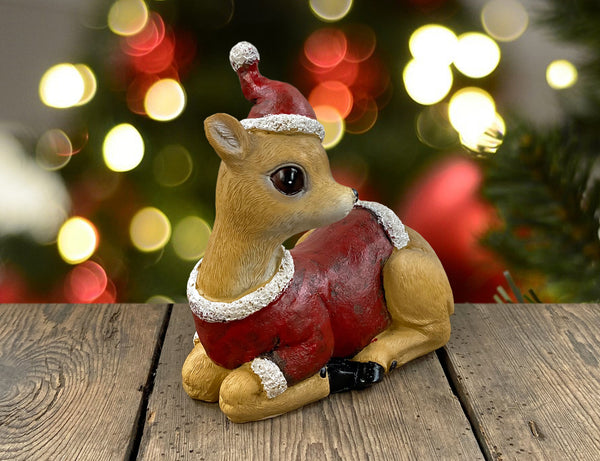 Fallow Deer in Santa Suit Costume