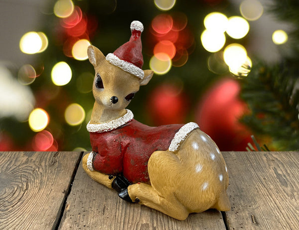 Fallow Deer in Santa Suit Costume