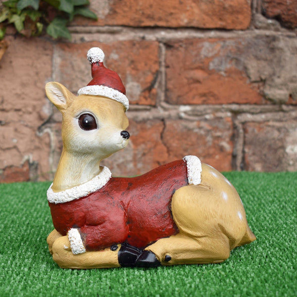 Fallow Deer in Santa Suit Costume