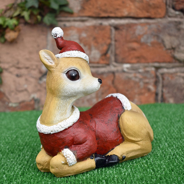 Fallow Deer in Santa Suit Costume