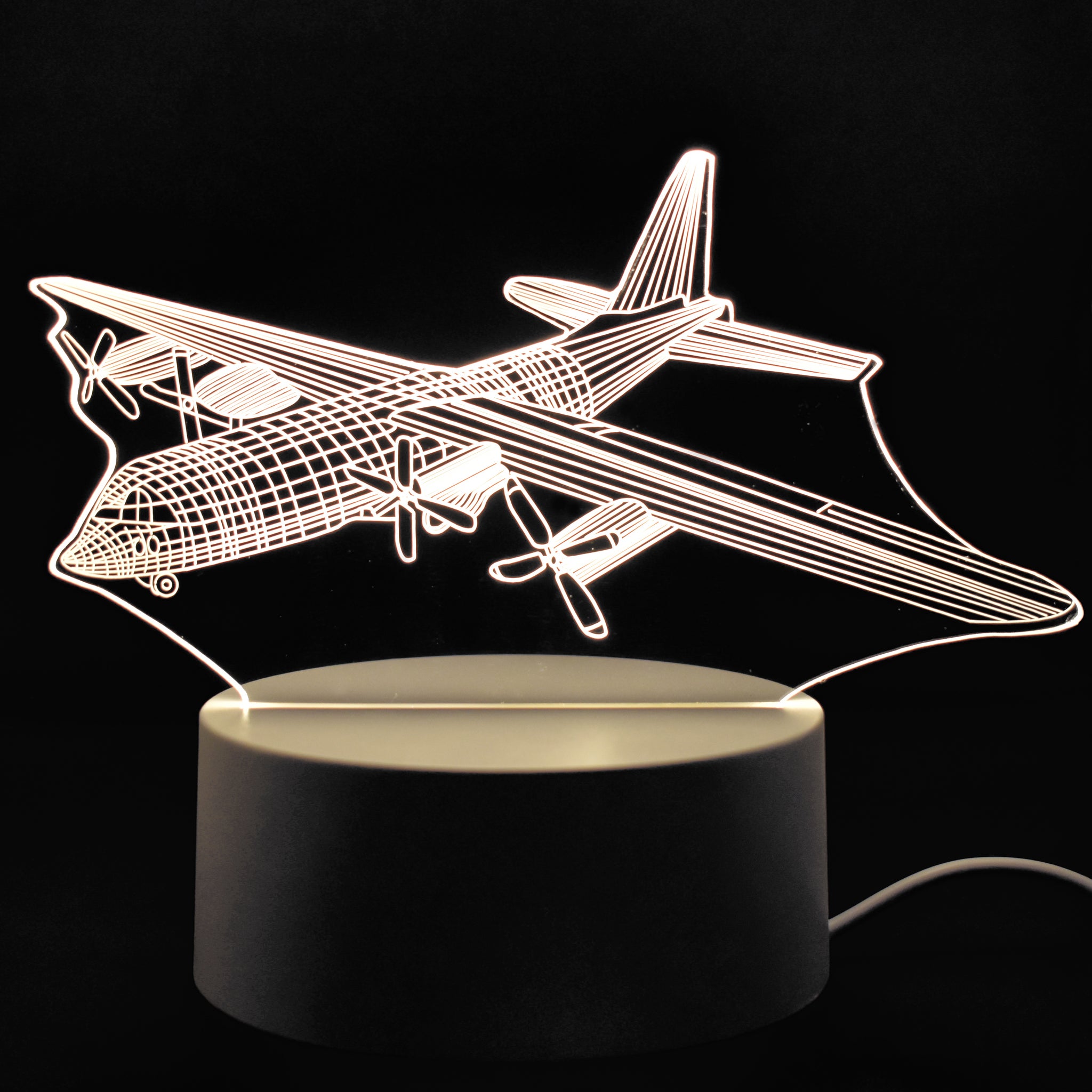 4 Propeller Plane USB Powered Night Light - Warm White