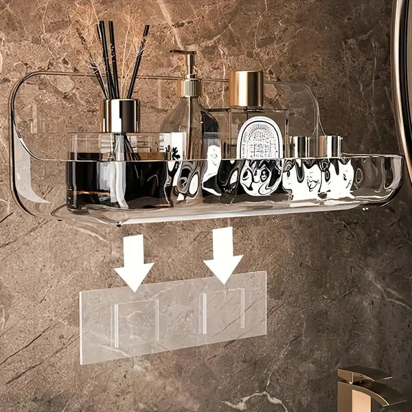 Acrylic Floating Adhesive Bathroom Shelving