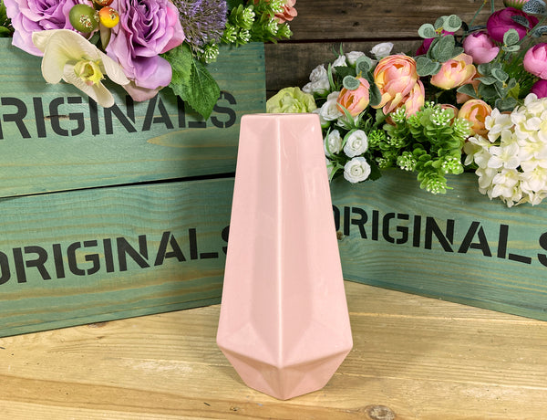 Angular Cylinder Decorative Vase - Pink