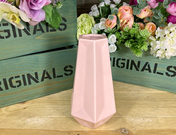 Angular Cylinder Decorative Vase - Pink