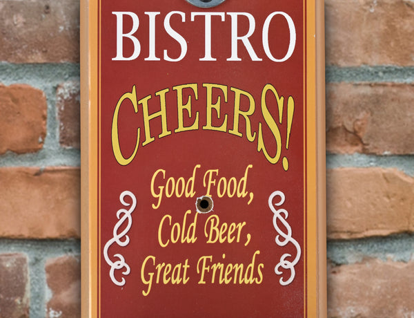 Bistro Cheers - Wall Bottle Opener with lid Collector
