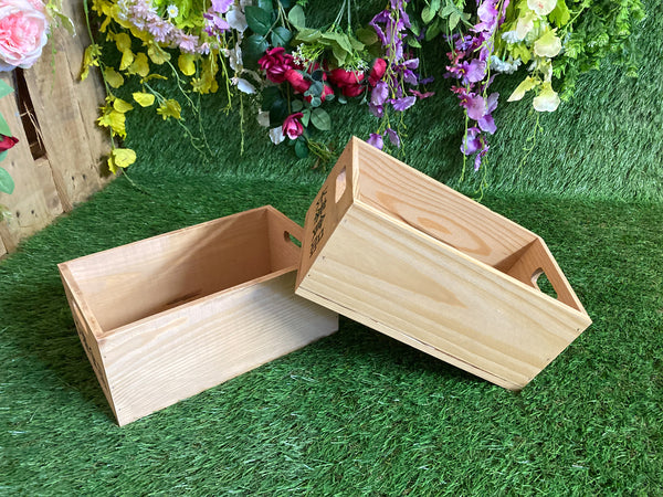 Handmade Set of 2 Storage Boxes Planter Plant Wood Crates