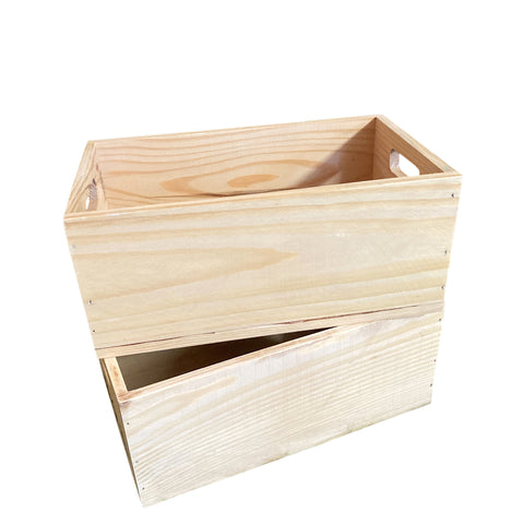 Handmade Set of 2 Storage Boxes Planter Plant Wood Crates