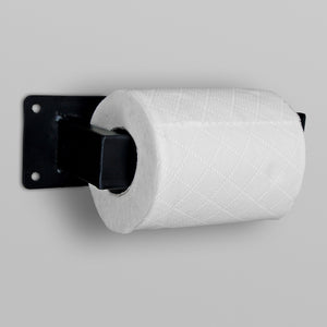 Toilet Roll Holder - Wall Mount Bathroom Accessory - Black