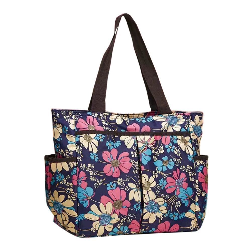 Large Waterproof Tote Bag - Vibrant Floral