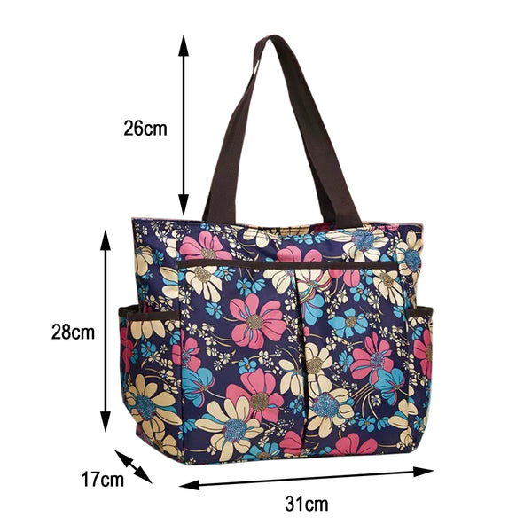 Large Waterproof Tote Bag - Vibrant Floral