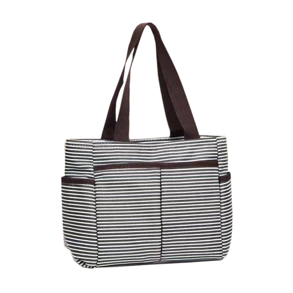 Large Waterproof Tote Bag - Black Stripe