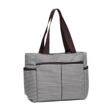 Large Waterproof Tote Bag - Black Stripe