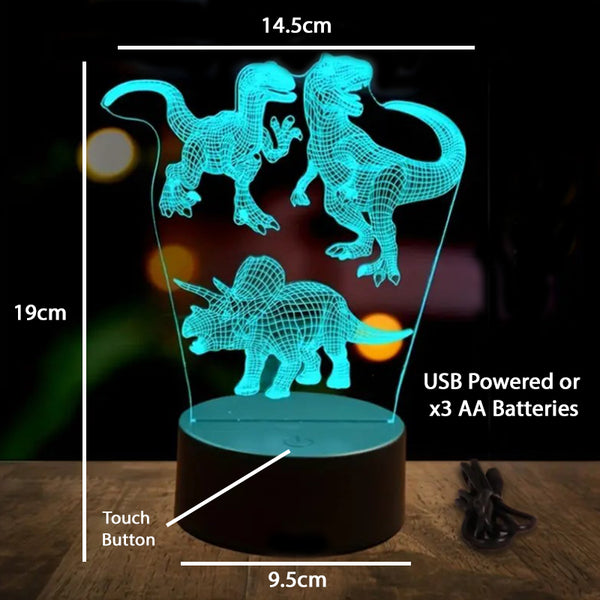 Dinosaur 3D LED Night Light - 7 Colour Changing