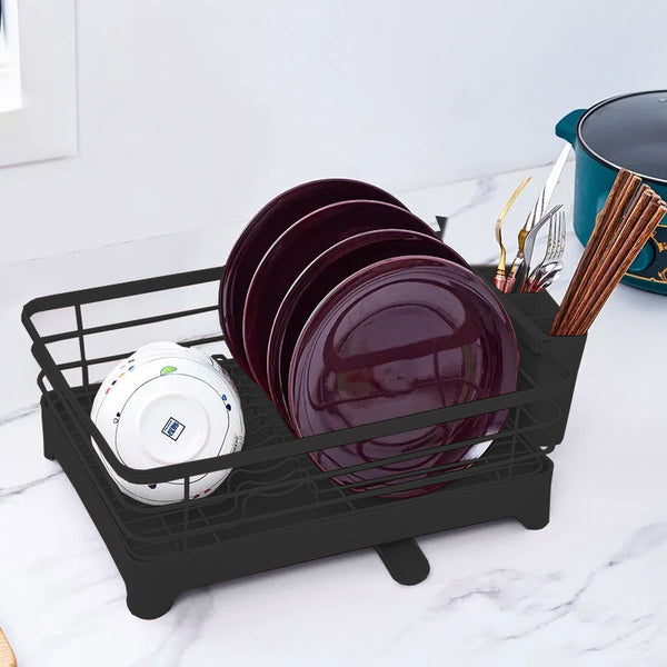 Dish Draining Kitchen Counter Rack - Black