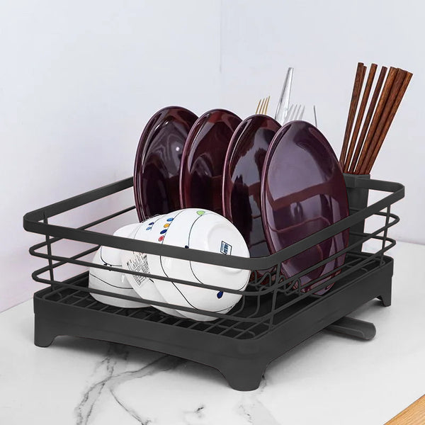 Dish Draining Kitchen Counter Rack - Black