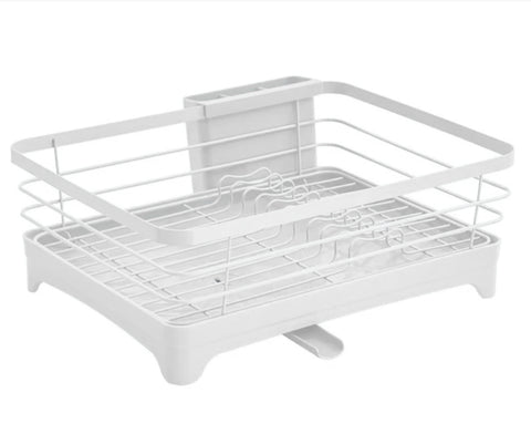 Dish Draining Kitchen Counter Rack - White