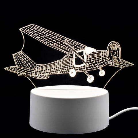 Propeller Plane LED 3D Night Light USB Powered - White Light