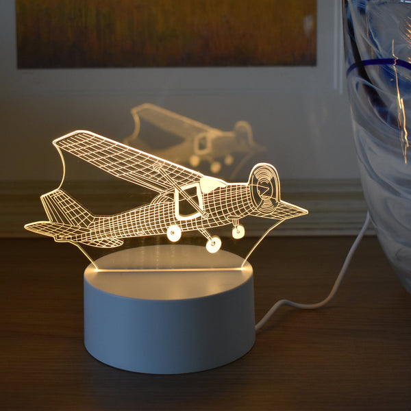 Propeller Plane LED 3D Night Light USB Powered - White Light