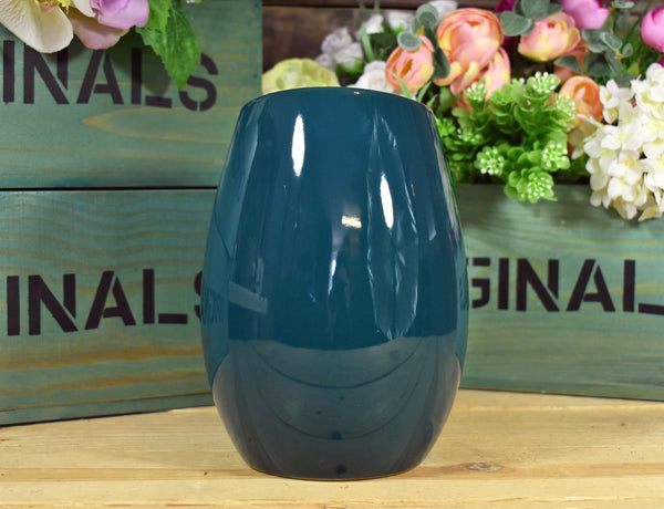 Ceramic Cylinder Decorative Vase - Teal