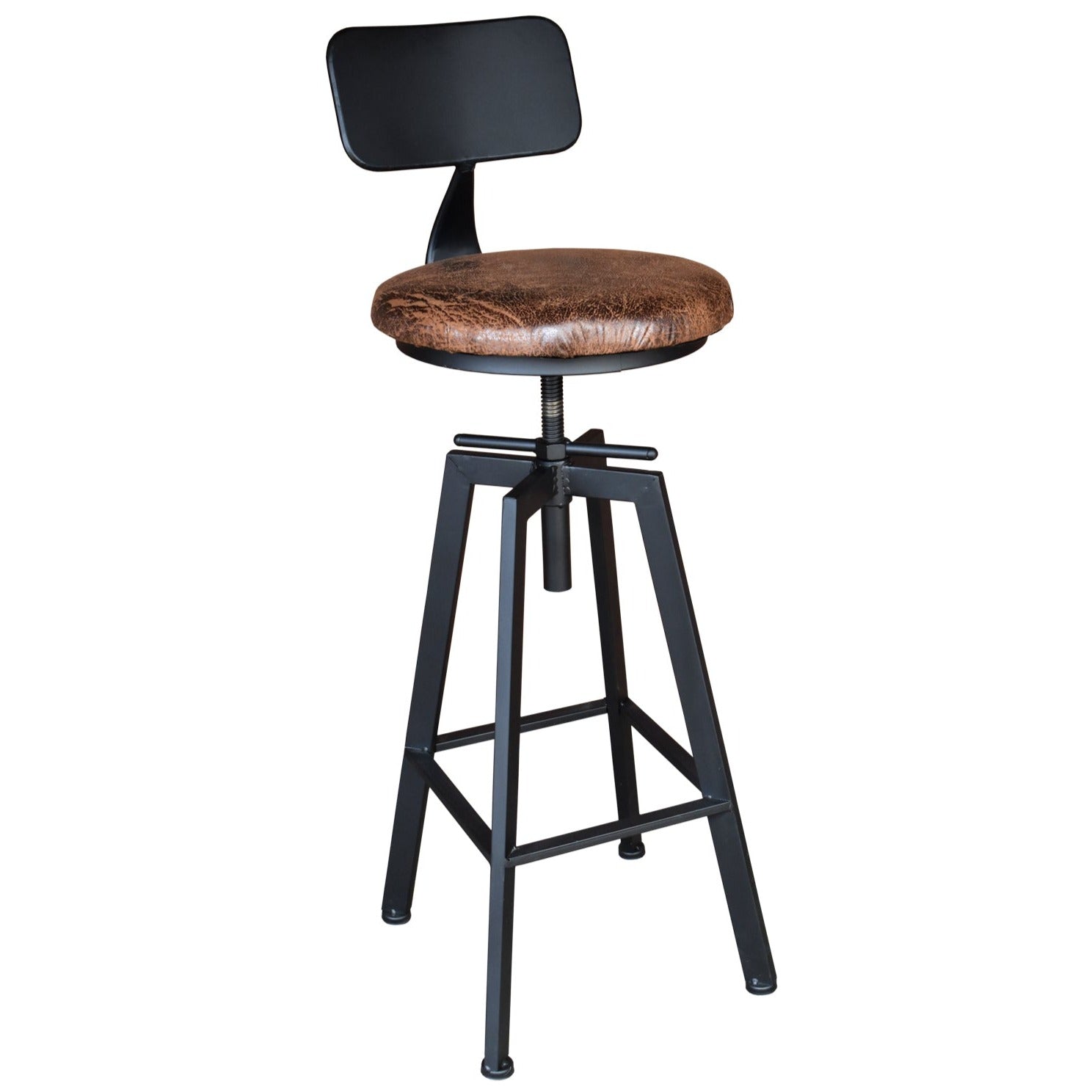 Industrial Bar Stool with Adjustable Height