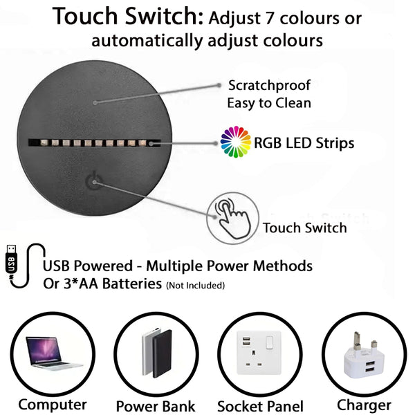 Dinosaur 3D LED Night Light - 7 Colour Changing