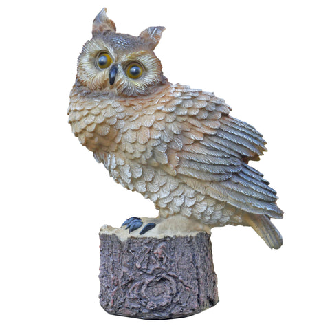 Long Eared Owl Sculptures Brown Wild Bird Lawn Ornaments Resin Home Decor Animal