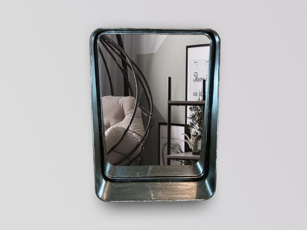 Industrial Mirror Wall Storage with Shelf - Black