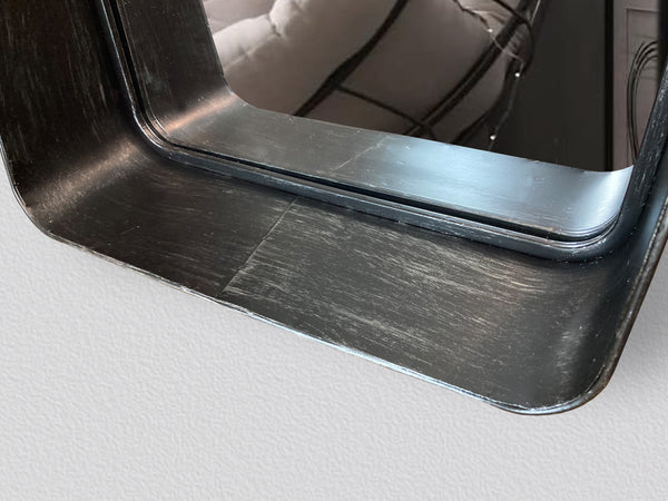 Industrial Mirror Wall Storage with Shelf - Black