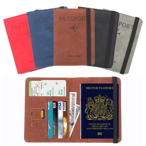 Passport Cover Travel Wallet - RFID Blocking Protection