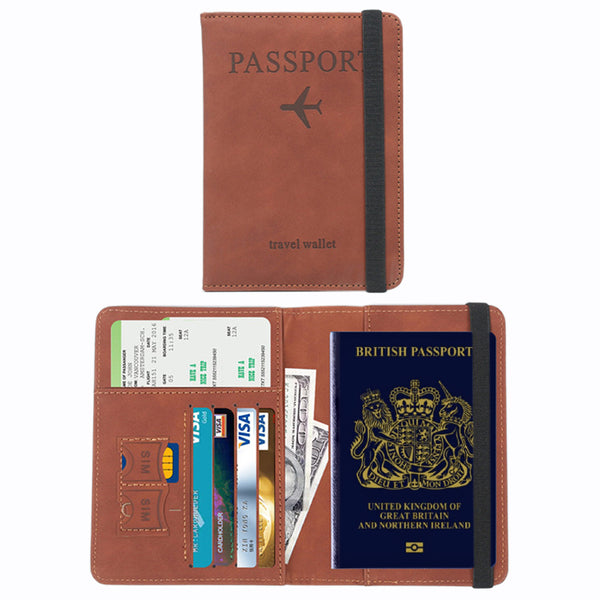 Passport Cover Travel Wallet - RFID Blocking Protection