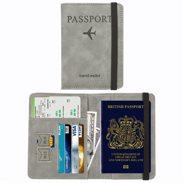 Passport Cover Travel Wallet - RFID Blocking Protection