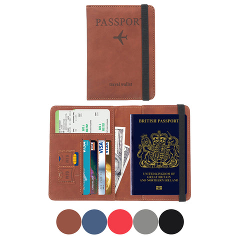 Passport Cover Travel Wallet - RFID Blocking Protection